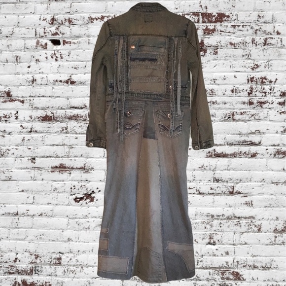 Highway Jeans Jackets & Blazers - Upcycled post apocalyptic wasteland scavenger patched overdyed denim jean duster